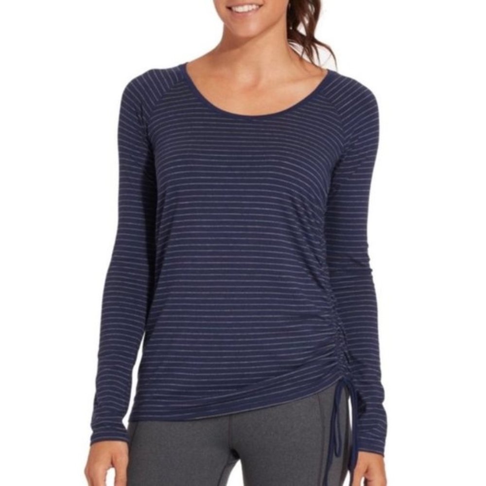 Free when bundled Calia Navy/White Stripe Long Sleeve Tee - XS/